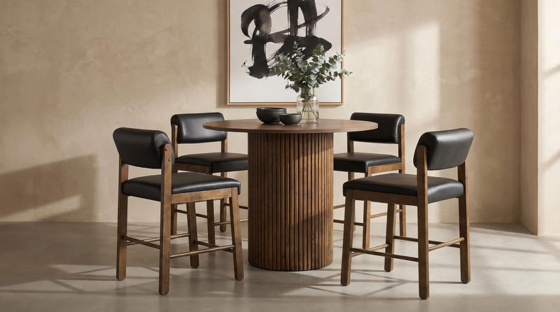 Hamlyn 43-inch Round Wood Counter Height Dining Table Walnut - 193938WAL
