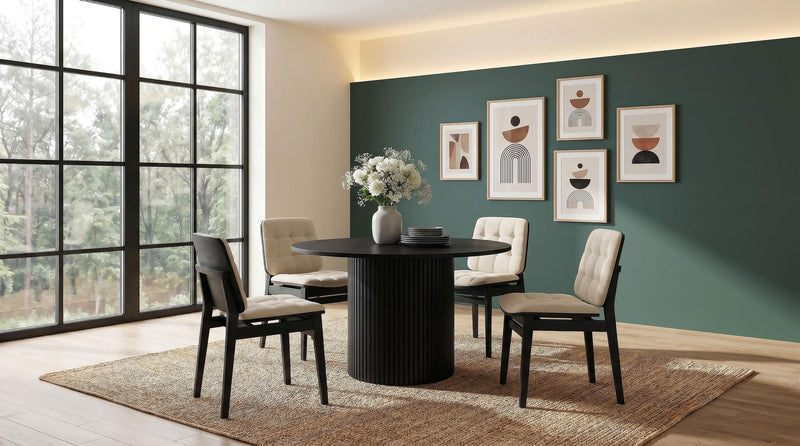 Hamlyn 47-inch Round Wood Dining Room Table Black - 193930BLK