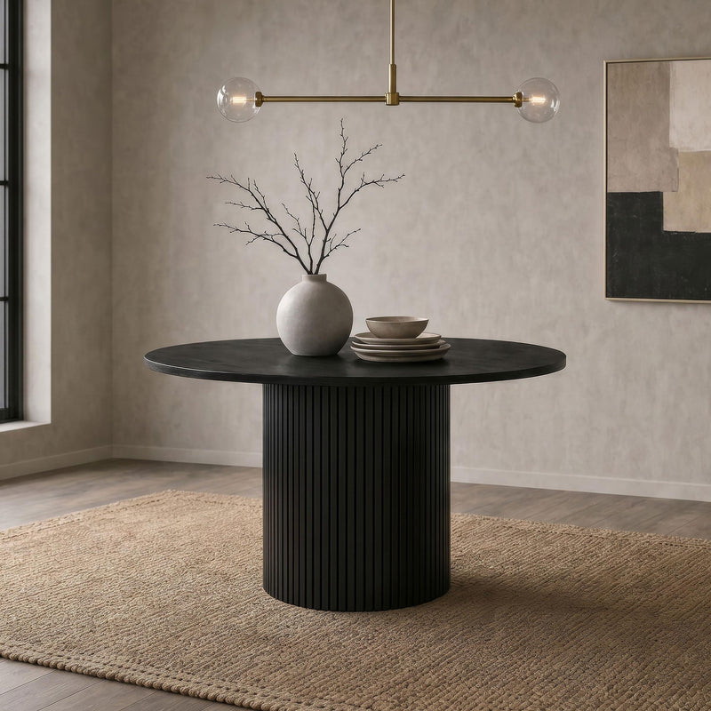 Hamlyn 47-inch Round Wood Dining Room Table Black - 193930BLK