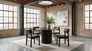 Hamlyn 47-inch Round Wood Dining Room Table Black - 193930BLK