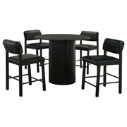 Hamlyn 5-piece Round Wood Counter Height Dining Set Black - 193938BLK-S5C