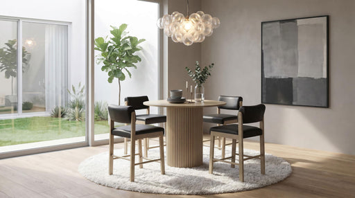 Hamlyn 5-piece Round Wood Counter Height Dining Set Black and Natural Oak - 193938NAT-S5C