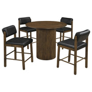 Hamlyn 5-piece Round Wood Counter Height Dining Set Black and Walnut - 193938WAL-S5C