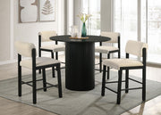 Hamlyn 5-piece Round Wood Counter Height Dining Set Cream and Black - 193938BLK-S5B