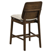 Hamlyn 5-piece Round Wood Counter Height Dining Set Cream and Walnut - 193938WAL-S5D