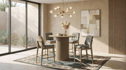 Hamlyn 5-piece Round Wood Counter Height Dining Set Grey and Natural Oak - 193938NAT-S5E