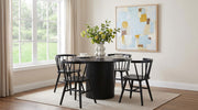 Hamlyn 5-piece Round Wood Dining Set Black - 193930BLK-S5F