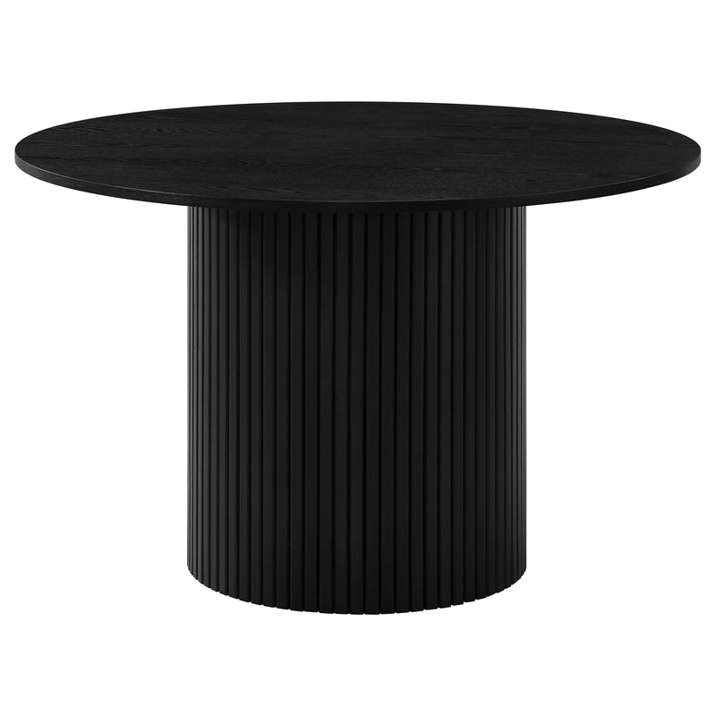 Hamlyn 5-piece Round Wood Dining Set Black - 193930BLK-S5F