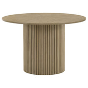 Hamlyn 5-piece Round Wood Dining Set Cream and Natural Oak - 193930NAT-S5D