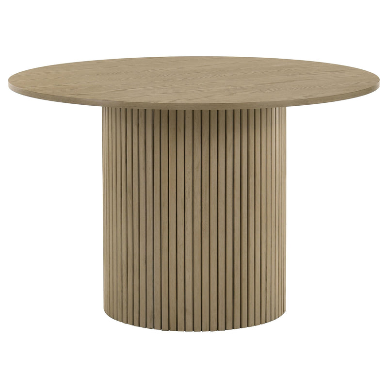 Hamlyn 5-piece Round Wood Dining Set Cream and Natural Oak - 193930NAT-S5D