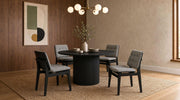 Hamlyn 5-piece Round Wood Dining Set Grey and Black - 193930BLK-S5E