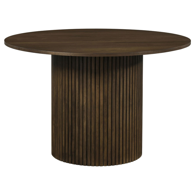 Hamlyn 5-piece Round Wood Dining Set Grey and Walnut - 193930WAL-S5E