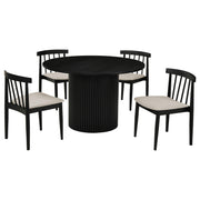Hamlyn 5-piece Round Wood Dining Set Wheat and Black - 193930BLK-S5A