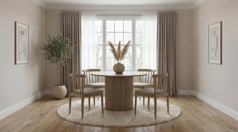 Hamlyn 5-piece Round Wood Dining Set Wheat and Natural Oak - 193930NAT-S5A