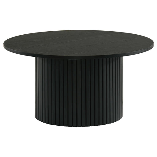 Hamlyn Round Fluted Occasional Cocktail Coffee Table Black - 706508