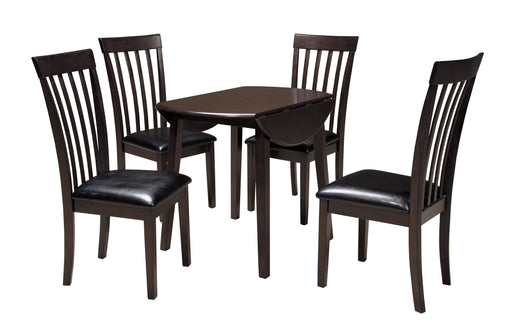 Hammis Dark Brown 5 - Piece Drop Leaf Dining Set - Gate FurnitureDining Room Set
