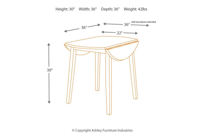 Hammis Dark Brown Dining Drop Leaf Table - Lara FurnitureDining Table