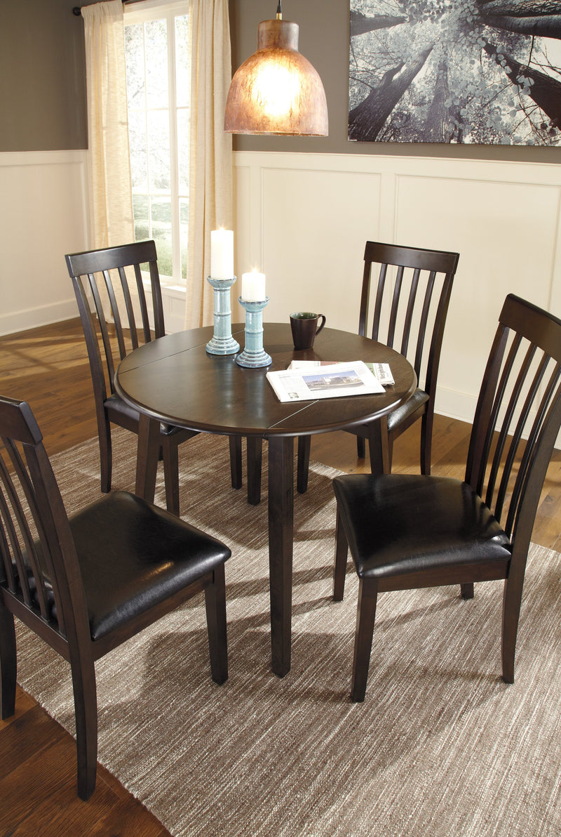 Hammis Dark Brown Round Drop Leaf Dining Set - Gate FurnitureDining Room Set