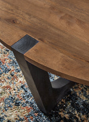 Hanneforth Brown/Black Coffee Table - T726-8