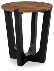 Hanneforth Brown/Black End Table - T726-6