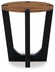 Hanneforth Brown/Black End Table - T726-6
