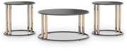 Hannerly Black/Gold Finish Table (Set of 3) - T219-13