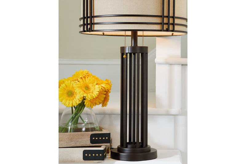Hanswell Dark Brown Table Lamp - Lara FurnitureTable Lamp