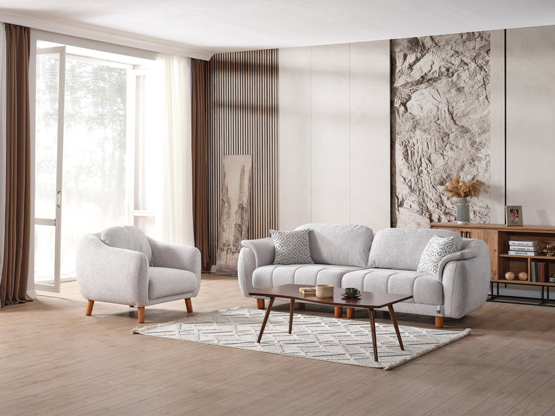 Happy Stationary Sofa Grey in Grey - 101-HAP-PUFGRAY-3