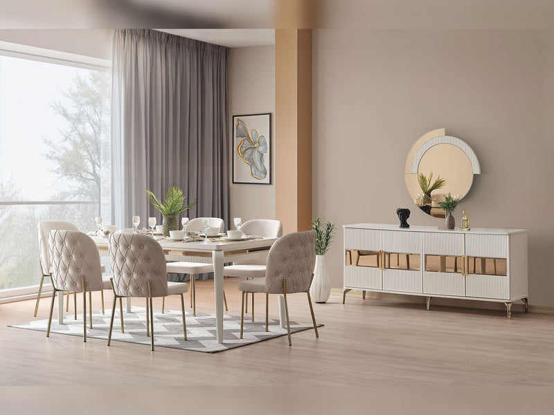 Hare Consol With Mirror in White - 200-ALT-HAR-WHT-CON