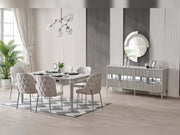Hare Diningroom (Consol With Mirror & Dining Table & 6 Dining Chair) in Light Grey - 200-ALT-HAR-LGRY-DT-6-SET