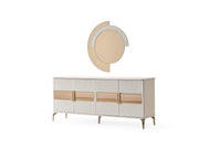 Hare Diningroom (Consol With Mirror & Dining Table & 6 Dining Chair) in Light Grey - 200-ALT-HAR-LGRY-DT-6-SET