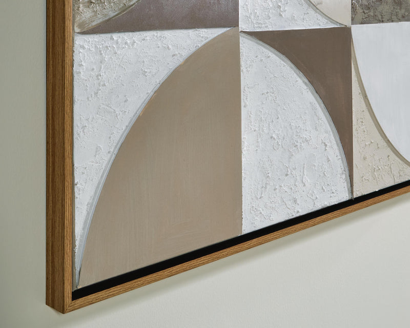 Harelman Tan/Taupe/White Wall Art - A8000502