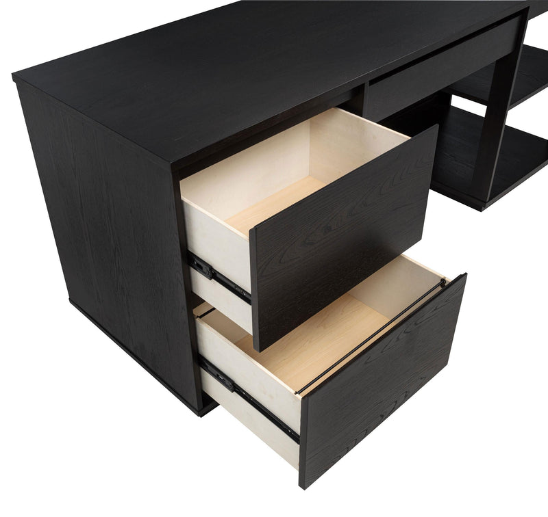 Harkes 75-inch 3-drawer Computer Desk with Adjustable Shelf Coffee Bean - 800798