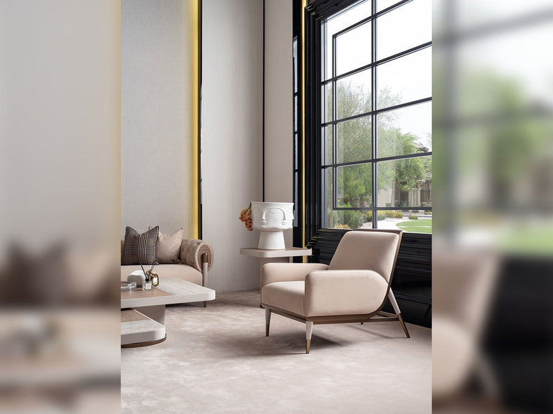 Harmony 4-pieces (1 Four Seater Chester Sofa & 1 Four Seater Sofa & 2 Chair) Livingroom in Cream - 200-GAB-HAR-44C11