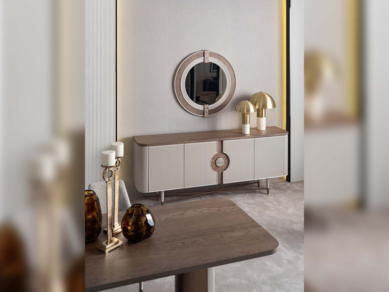 Harmony Diningroom (Consol With Mirror & Dining Table & 6 Dining Chair) - 200-GAB-HAR-DT-6-SET