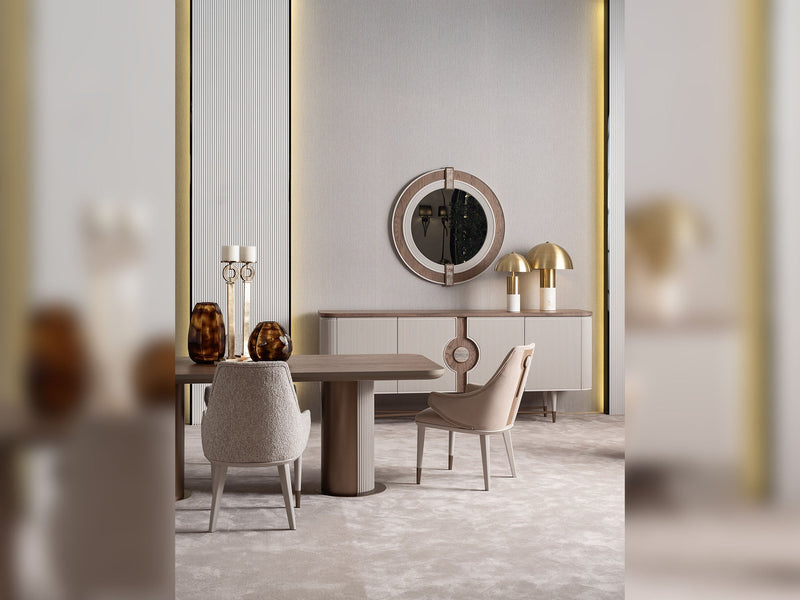 Harmony Diningroom (Consol With Mirror & Dining Table & 6 Dining Chair) - 200-GAB-HAR-DT-6-SET