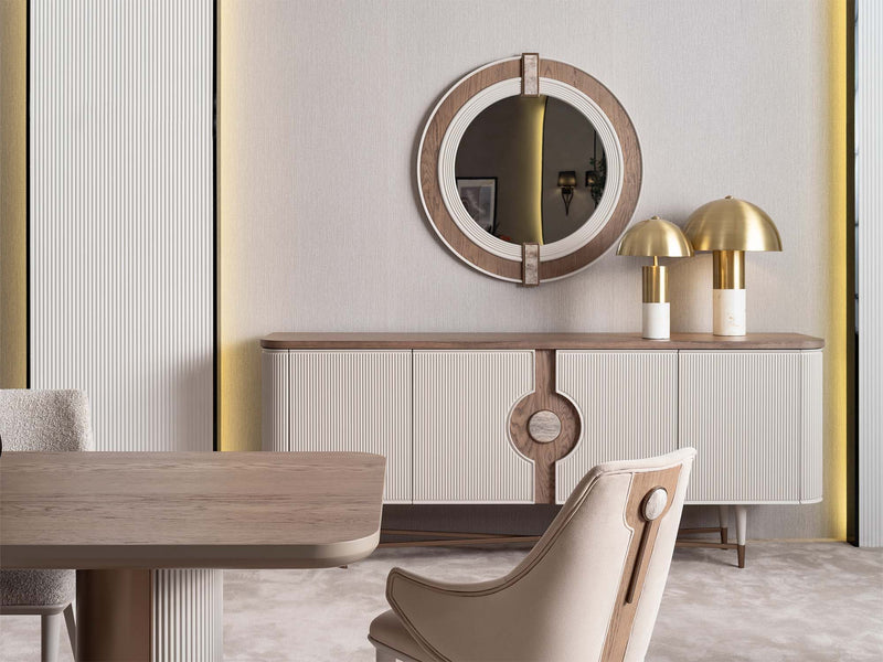 Harmony Diningroom (Consol With Mirror & Dining Table & 6 Dining Chair) - 200-GAB-HAR-DT-6-SET