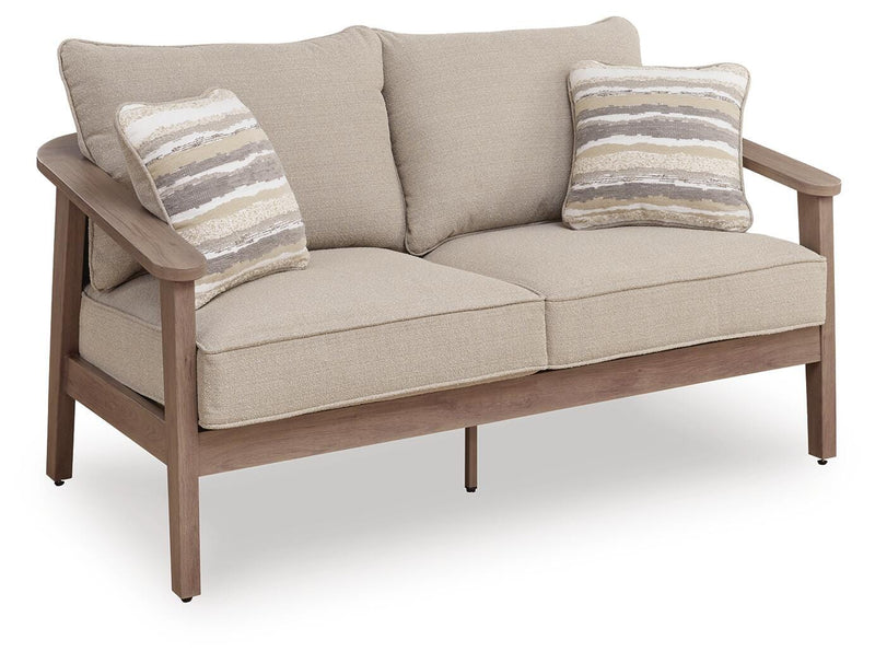Harmony Headlands Natural/Gray Outdoor Loveseat with Cushion - PCP428-835