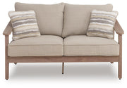 Harmony Headlands Natural/Gray Outdoor Loveseat with Cushion - PCP428-835