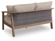 Harmony Headlands Natural/Gray Outdoor Loveseat with Cushion - PCP428-835
