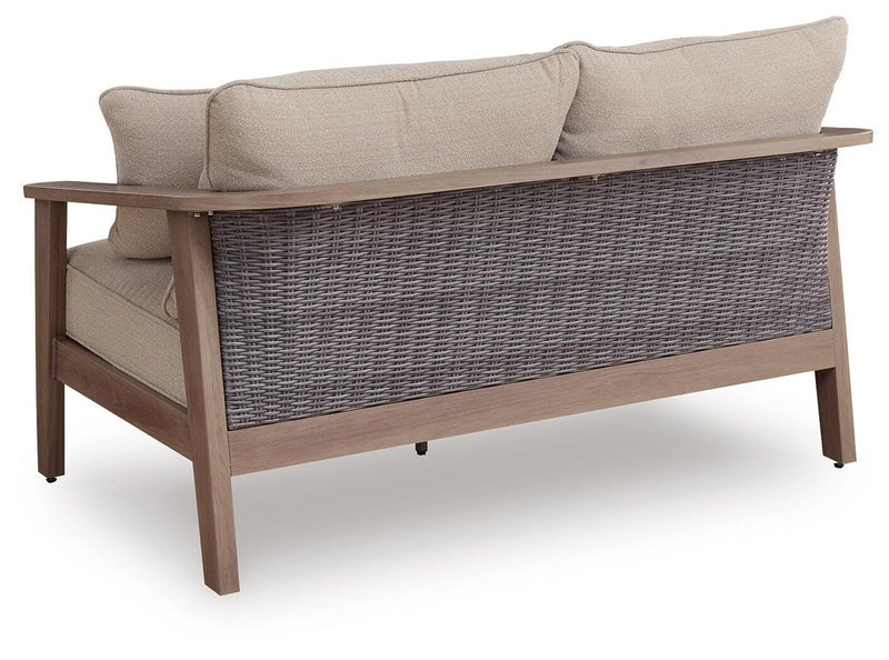 Harmony Headlands Natural/Gray Outdoor Loveseat with Cushion - PCP428-835