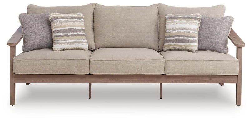 Harmony Headlands Natural/Gray Outdoor Sofa with Cushion - PCP428-838