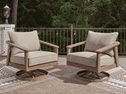 Harmony Headlands Natural/Gray Outdoor Swivel Lounge with Cushion - PCP428-821