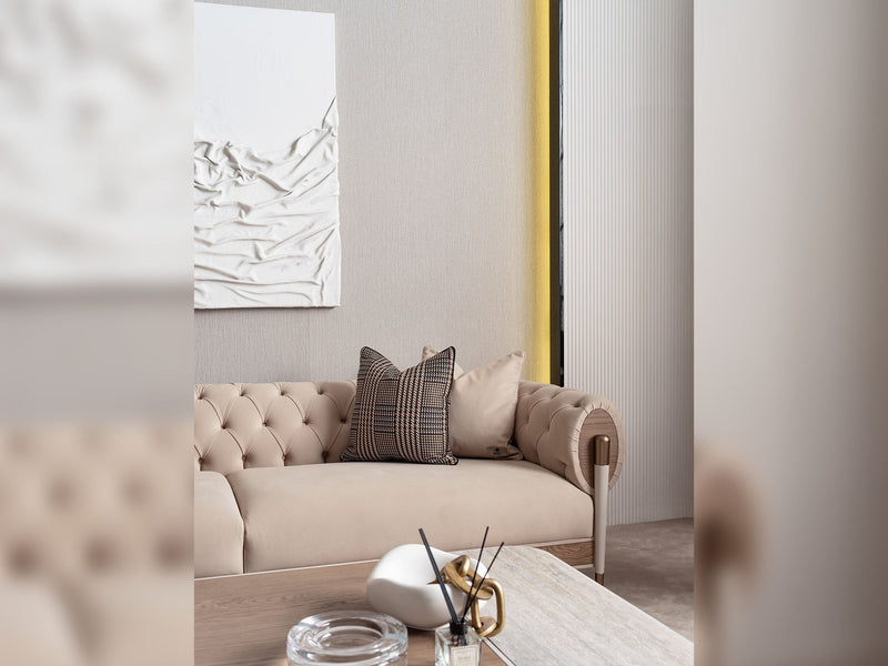 Harmony Stationary Four Seater Chester Sofa in Cream - 200-GAB-HAR-4C