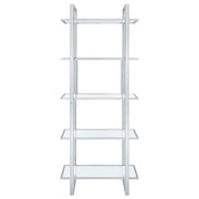 Hartford 79-inch 5-shelf Glass Bookshelf Chrome - 805538