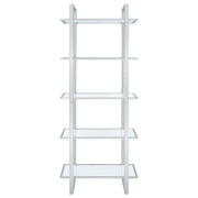 Hartford 79-inch 5-shelf Glass Bookshelf Chrome - 805538