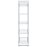 Hartford 79-inch 5-shelf Glass Bookshelf Chrome - 805538