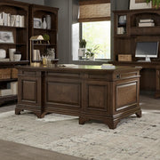 Hartshill 72-inch 7-drawer Executive Desk Burnished Oak - 881281