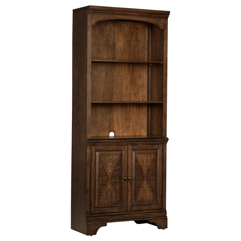 Hartshill 78-inch 3-shelf Cabinet Bookcase Burnished Oak - 881286