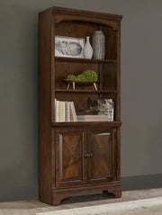 Hartshill 78-inch 3-shelf Cabinet Bookcase Burnished Oak - 881286